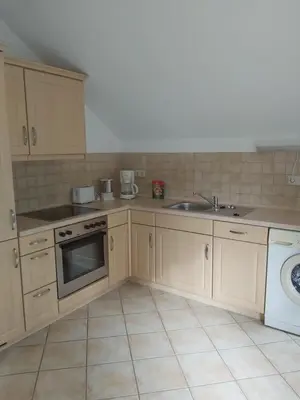 Küche/Küchenzeile in der Unterkunft Ferienwohnung Blütenstadt Werder-Havel