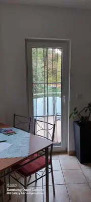 Ein Balkon oder eine Terrasse in der Unterkunft Ferienwohnung Blütenstadt Werder-Havel
