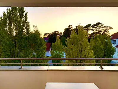 Ein Balkon oder eine Terrasse in der Unterkunft Ferienwohnung Bad Saarow
