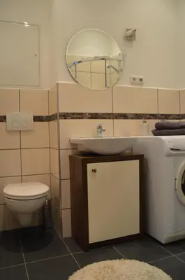 Ein Badezimmer in der Unterkunft Wohnen im Fachwerkhaus