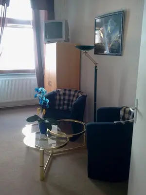 Ein Sitzbereich in der Unterkunft Apartment Jannowitzbrücke