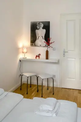 Ein Bett oder Betten in einem Zimmer der Unterkunft Newton-Appartement mit 3 Schlafzimmern