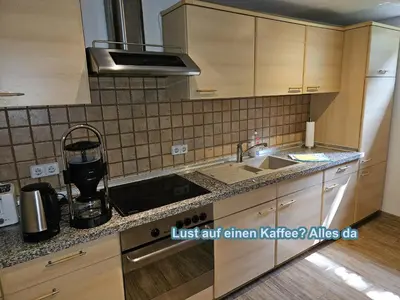 Küche/Küchenzeile in der Unterkunft 4 Sterne Souterrain Apartment Alt-Mariendorf