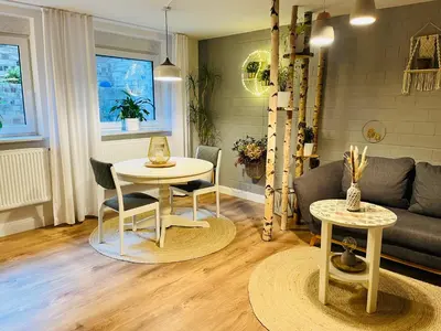 Ein Sitzbereich in der Unterkunft Extravagantes Apartment