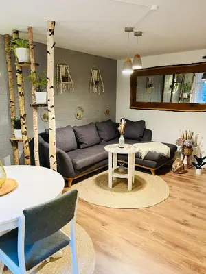 Ein Sitzbereich in der Unterkunft Extravagantes Apartment