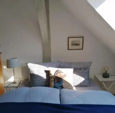 Ein Bett oder Betten in einem Zimmer der Unterkunft Maisonette 