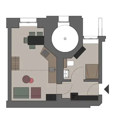 Grundriss der Unterkunft LoftBrücke, Apartment am Platz der Luftbrücke