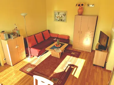 Ein Sitzbereich in der Unterkunft Havelapartments