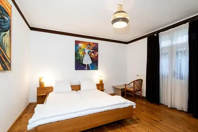Ein Bett oder Betten in einem Zimmer der Unterkunft Pension zur Schleuse Kleinmachnow