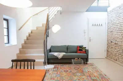 Ein Sitzbereich in der Unterkunft Charmante, ruhige Ferienwohnung mit Balkon