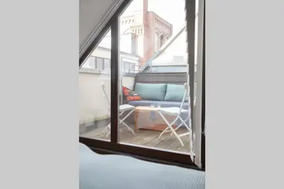Ein Sitzbereich in der Unterkunft Charmante, ruhige Ferienwohnung mit Balkon