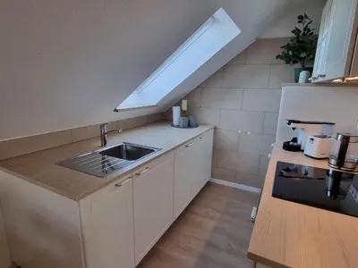 Küche/Küchenzeile in der Unterkunft Ferienwohnungen Springer in Schönefeld OT Großziethen div Apartments für bis zu 6 Personen