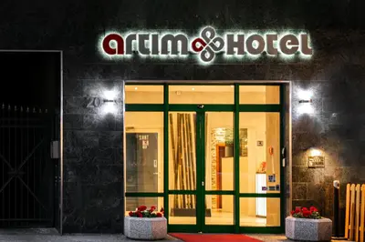 Ein Zertifikat, Auszeichnung, Logo oder anderes Dokument, das in der Unterkunft Artim Hotel ausgestellt ist