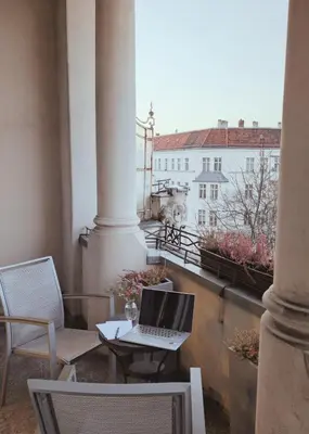 Ein Balkon oder eine Terrasse in der Unterkunft Hotel Pension Bella