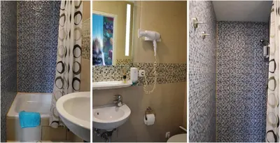 Ein Badezimmer in der Unterkunft Hotel Pension Bella