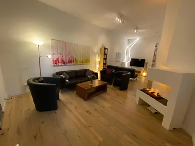 Ein Sitzbereich in der Unterkunft Pappel