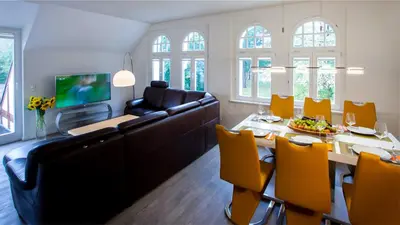 TV/Unterhaltungsangebot in der Unterkunft Parkresidenz Lychen, Ferienwohnung 10