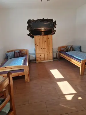 Ein Bett oder Betten in einem Zimmer der Unterkunft Pension NELE für Monteure NAHE Berlin