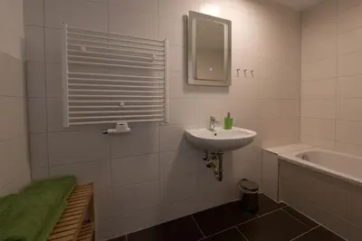 Ein Badezimmer in der Unterkunft Ferienwohnungen auf der Schleusenhalbinsel