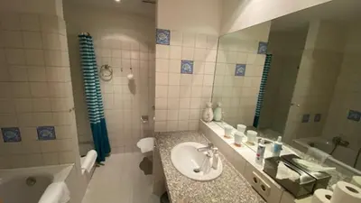 Ein Badezimmer in der Unterkunft Refugium am Engelbecken