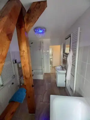 Ein Badezimmer in der Unterkunft Schwarzer Adler Ferienwohnung mit 3 Schlafzimmern und 2 WC