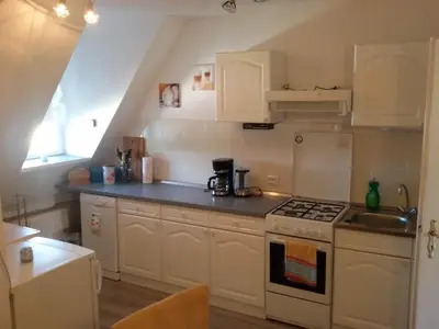 Küche/Küchenzeile in der Unterkunft Schwarzer Adler Ferienwohnung mit 3 Schlafzimmern und 2 WC