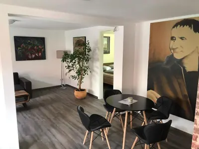 Ein Sitzbereich in der Unterkunft Castrum Bucowe