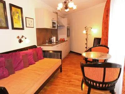 Ein Sitzbereich in der Unterkunft Aparthotel Guzulka & Restaurant