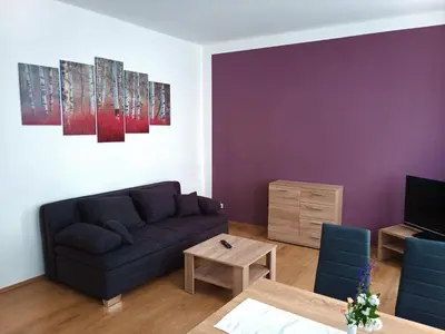 Ein Sitzbereich in der Unterkunft Altstadtpension Brandenburg