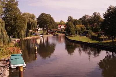 Blick auf einen Fluss in der Nähe der Ferienwohnung