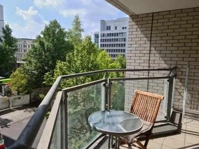 Ein Balkon oder eine Terrasse in der Unterkunft TopDomizil Apartments Checkpoint Plaza