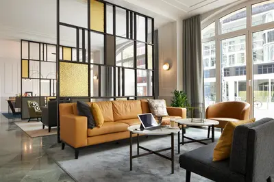 Ein Sitzbereich in der Unterkunft Classik Hotel Alexander Plaza
