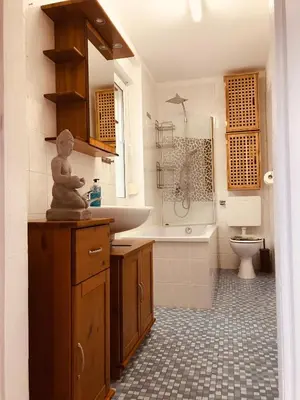 Ein Badezimmer in der Unterkunft 