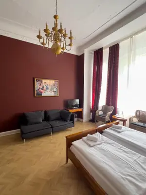 Ein Sitzbereich in der Unterkunft Hotel-Maison Am Olivaer Platz