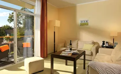 Ein Sitzbereich in der Unterkunft Resort Mark Brandenburg & Fontane Therme