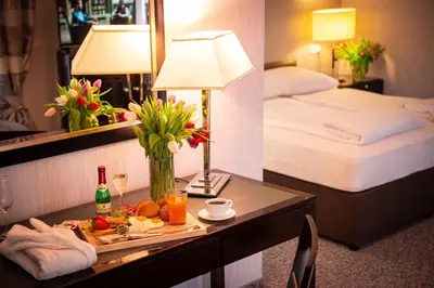 Ein Bett oder Betten in einem Zimmer der Unterkunft Bölsche Hotel