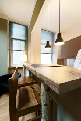 Ein Sitzbereich in der Unterkunft Planet Berlin City Apartments