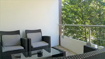Ein Sitzbereich in der Unterkunft HOLI DAY SPA Appartement 2