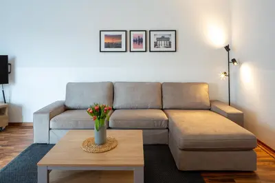 Ein Sitzbereich in der Unterkunft Apartments am Brandenburger Tor