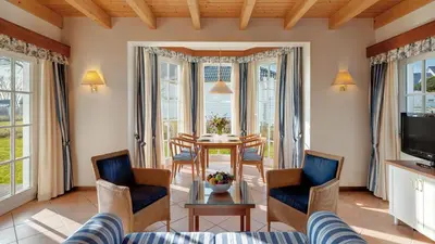 Ein Sitzbereich in der Unterkunft Sunday Resort Schwielowsee - Apartment