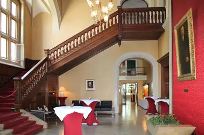 Ein Sitzbereich in der Unterkunft Hotel St.-Michaels-Heim