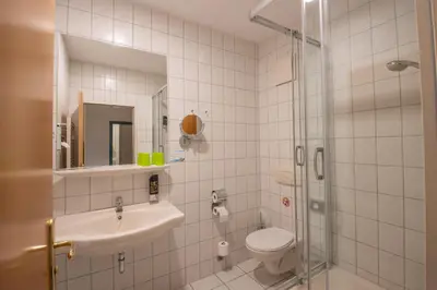 Ein Badezimmer in der Unterkunft Seehotel Bollmannsruh