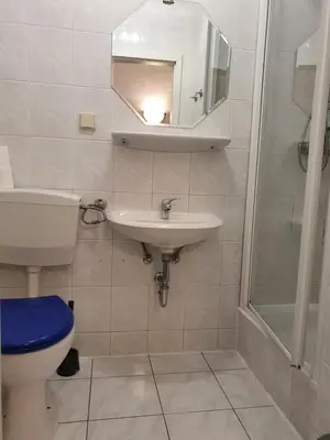 Ein Badezimmer in der Unterkunft Pension zum Lichtenberger
