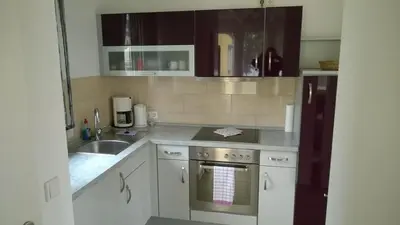 Küche/Küchenzeile in der Unterkunft Bungalow in Werder am Glindower See