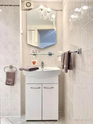 Ein Badezimmer in der Unterkunft Ferienwohnung Fürstenwalde Spree