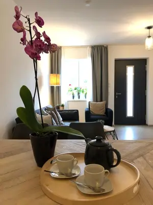 Ein Sitzbereich in der Unterkunft Dock 2 apartment