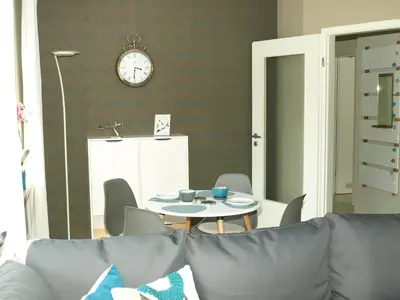 Ein Sitzbereich in der Unterkunft appartement marléne