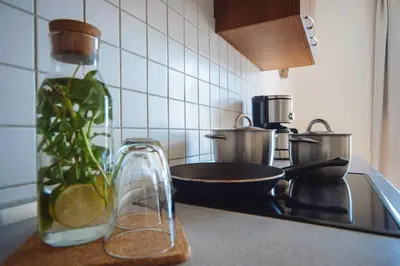 Küche/Küchenzeile in der Unterkunft Apartmenthaus Kaiser Friedrich