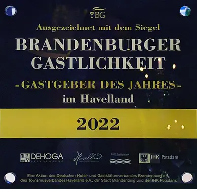 Ein Zertifikat, Auszeichnung, Logo oder anderes Dokument, das in der Unterkunft SORAT Hotel Brandenburg ausgestellt ist