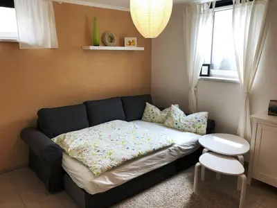Ein Sitzbereich in der Unterkunft Ferienapartment am See mit Kajak SUP Verleih